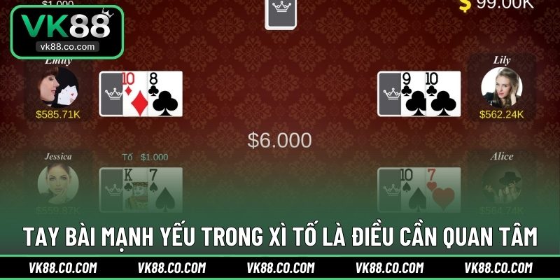 Tay bài mạnh yếu trong Xì Tố là điều cần quan tâm